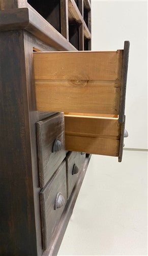 6' Dark Oak Display Cabinet China Hutch Bookcase Pharmacy Cabinet Apothecary A