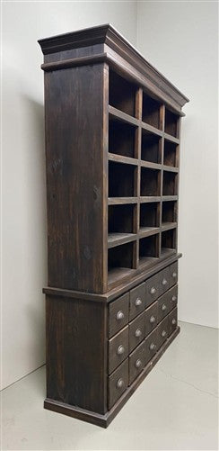 6' Dark Oak Display Cabinet China Hutch Bookcase Pharmacy Cabinet Apothecary A