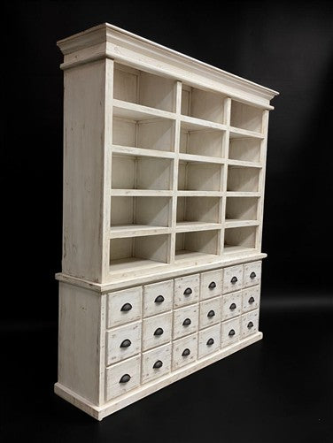 8' White Store Display Cabinet Hutch Bookcase Pharmacy Cabinet Apothecary B