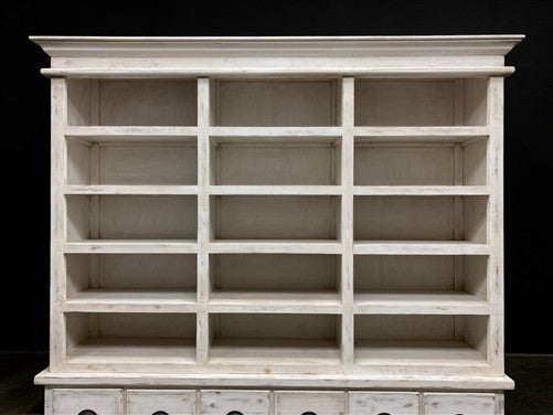 8' White Store Display Cabinet Hutch Bookcase Pharmacy Cabinet Apothecary B