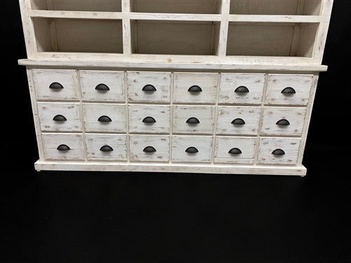 8' White Store Display Cabinet Hutch Bookcase Pharmacy Cabinet Apothecary B