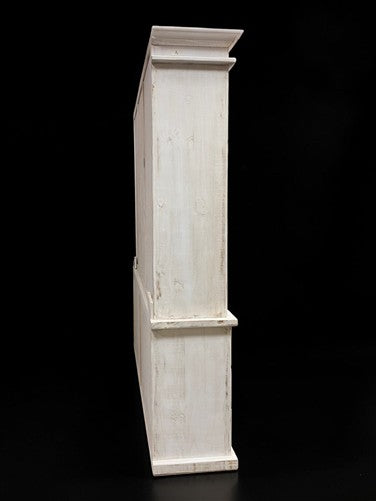 8' White Store Display Cabinet Hutch Bookcase Pharmacy Cabinet Apothecary B
