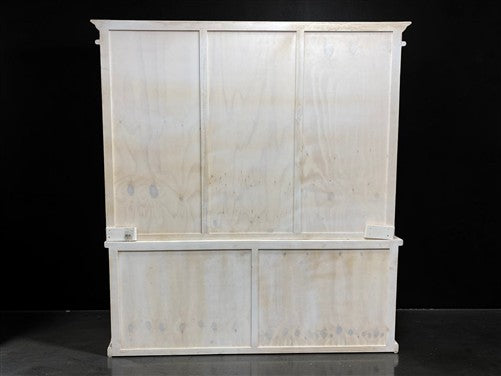 8' White Store Display Cabinet Hutch Bookcase Pharmacy Cabinet Apothecary B