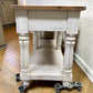 6' Kitchen Island with Drawers, Store Counter, Natural & White Harvest Table, A