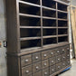 8' Dark Oak Display Cabinet China Hutch Bookcase Pharmacy Cabinet Apothecary B