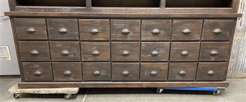 8' Dark Oak Display Cabinet China Hutch Bookcase Pharmacy Cabinet Apothecary B