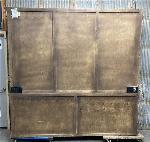 8' Dark Oak Display Cabinet China Hutch Bookcase Pharmacy Cabinet Apothecary B
