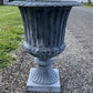 18" Tall Cast Iron Fluted Urn, Flower Pot Planter, Garden Patio Yard Art H1