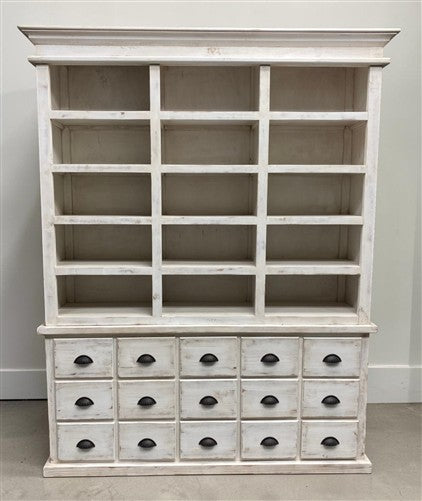 6' White Display Cabinet Hutch Bookcase Pharmacy Cabinet Apothecary A