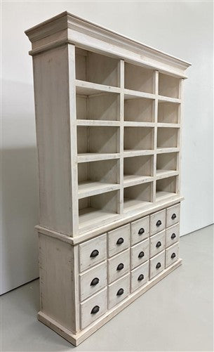 6' White Display Cabinet Hutch Bookcase Pharmacy Cabinet Apothecary A