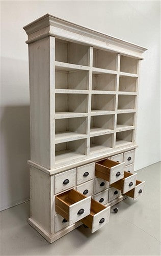 6' White Display Cabinet Hutch Bookcase Pharmacy Cabinet Apothecary A