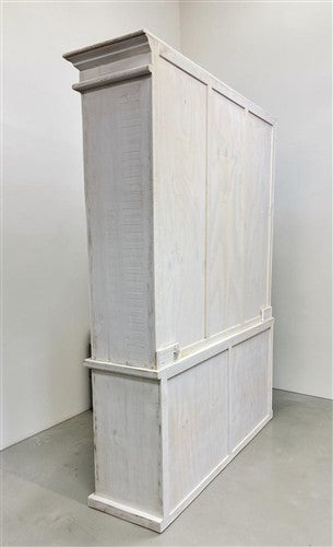 6' White Display Cabinet Hutch Bookcase Pharmacy Cabinet Apothecary A
