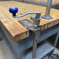 6' Industrial Butcher Block Table with Overhead Pot and Pan Rack, Kitchen Island