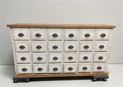 24 Drawer White & Natural Apothecary Cabinet Store Display Pharmacy Cupboard A
