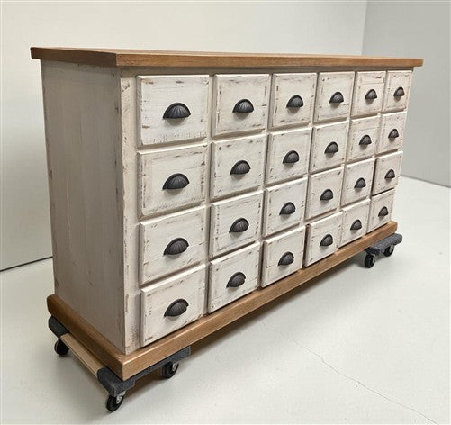 24 Drawer White & Natural Apothecary Cabinet Store Display Pharmacy Cupboard A