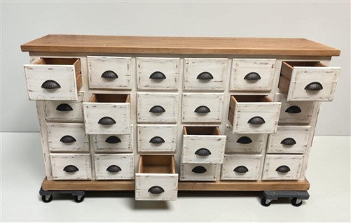 24 Drawer White & Natural Apothecary Cabinet Store Display Pharmacy Cupboard A