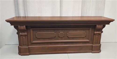 8' Brown Store Counter, Kitchen Island, Display Table, Tavern Front Bar, A