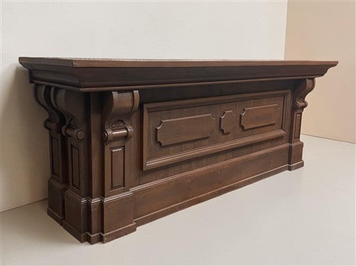 8' Brown Store Counter, Kitchen Island, Display Table, Tavern Front Bar, A