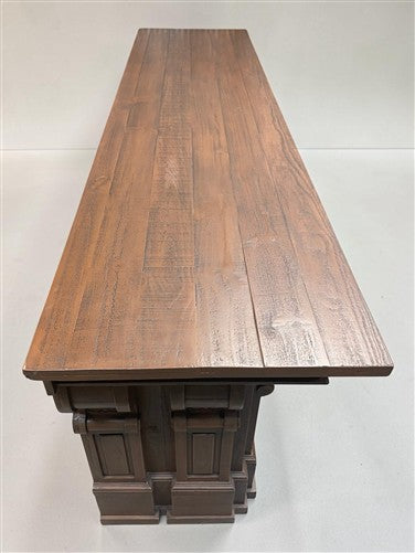 8' Brown Store Counter, Kitchen Island, Display Table, Tavern Front Bar, A