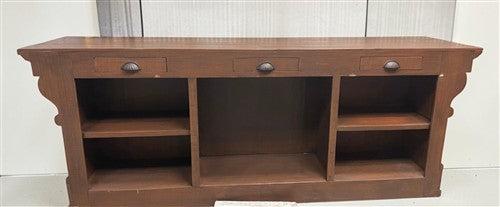 8' Brown Store Counter, Kitchen Island, Display Table, Tavern Front Bar, A