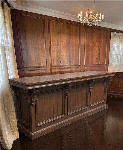 8' Brown Store Counter, Retail Display, Checkout Cabinet, Kitchen Island B