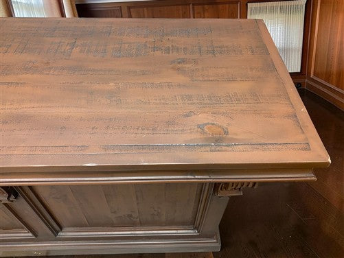8' Brown Store Counter, Retail Display, Checkout Cabinet, Kitchen Island B