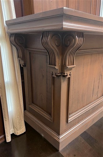 8' Brown Store Counter, Retail Display, Checkout Cabinet, Kitchen Island B