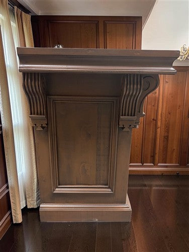 8' Brown Store Counter, Retail Display, Checkout Cabinet, Kitchen Island B