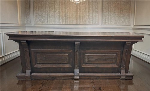 8' Brown Store Counter Retail Checkout Display Cabinet 4 Drawer Kitchen Island D