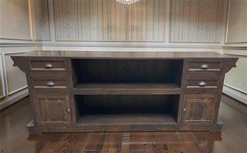 8' Brown Store Counter Retail Checkout Display Cabinet 4 Drawer Kitchen Island D