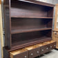8' Brown Bookcase Display Cabinet 4 Drawer Rustic Open Front Library Shelving
