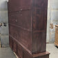 8' Brown Bookcase Display Cabinet 4 Drawer Rustic Open Front Library Shelving