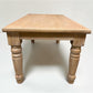 6' Natural Wood Dining Table, Farmhouse Rustic Turned Leg Kitchen Table A