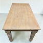 6' Natural Wood Dining Table, Farmhouse Rustic Turned Leg Kitchen Table A