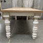 7' Solid Wood Dining Table, Farmhouse Rustic Turned Leg Kitchen Table, A
