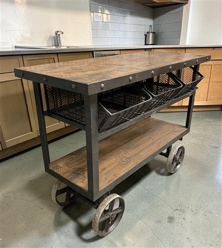 Modern Industrial, Kitchen Island, Kitchen Storage Cabinet, Harvest Table, A1