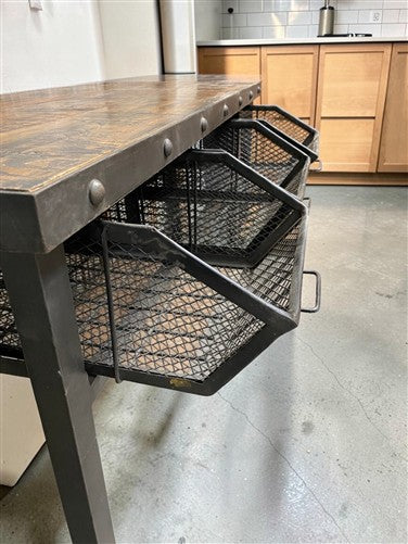 Modern Industrial, Kitchen Island, Kitchen Storage Cabinet, Harvest Table, A1