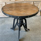Modern Industrial Iron Age Crank Table, Round Bar Table, Kitchen Island Table, A