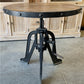 Modern Industrial Iron Age Crank Table, Round Bar Table, Kitchen Island Table, A