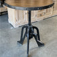 Modern Industrial Iron Age Crank Table, Round Bar Table, Kitchen Island Table, A