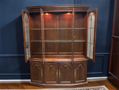 Pennsylvania House China Cabinet, Vintage Lighted Curio Cabinet, Display Case