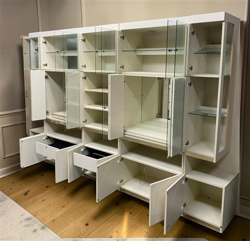 Jean Claude Mahey Style Wall Unit Vintage Display Case Entertainment Center