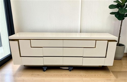 Jean Claude Mahey Style Credenza, Vintage Storage Cabinet, Sideboard Buffet