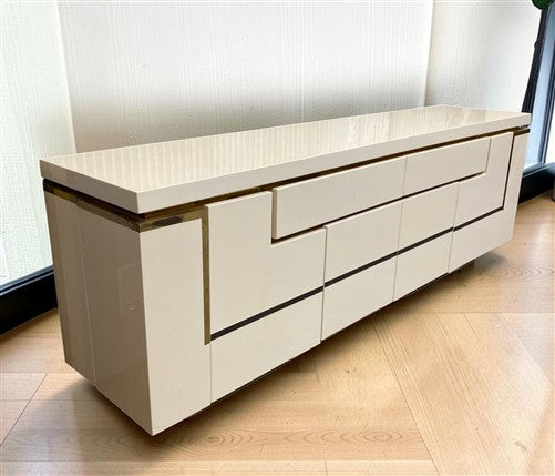 Jean Claude Mahey Style Credenza, Vintage Storage Cabinet, Sideboard Buffet