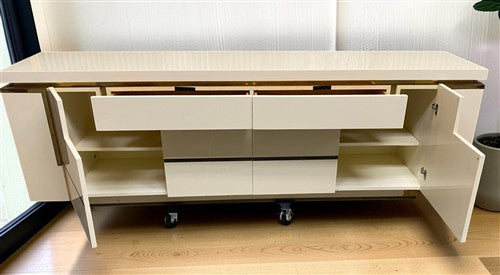 Jean Claude Mahey Style Credenza, Vintage Storage Cabinet, Sideboard Buffet