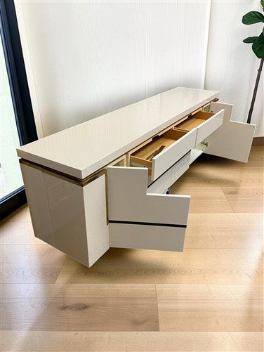 Jean Claude Mahey Style Credenza, Vintage Storage Cabinet, Sideboard Buffet