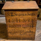Rare Antique S.E. Seger's Sons Coffee Bin, Wood Advertising, Grocers Quincy, IL