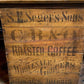 Rare Antique S.E. Seger's Sons Coffee Bin, Wood Advertising, Grocers Quincy, IL