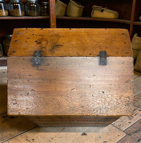 Rare Antique S.E. Seger's Sons Coffee Bin, Wood Advertising, Grocers Quincy, IL