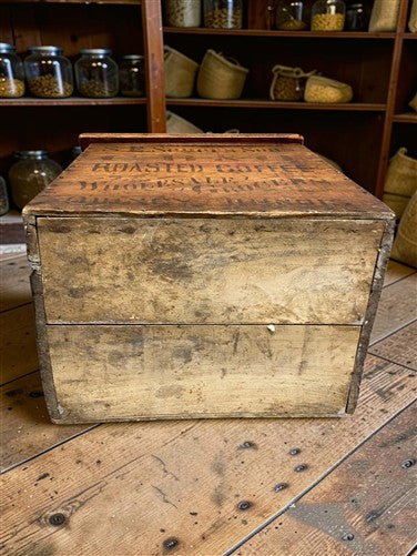 Rare Antique S.E. Seger's Sons Coffee Bin, Wood Advertising